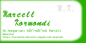 marcell kormondi business card